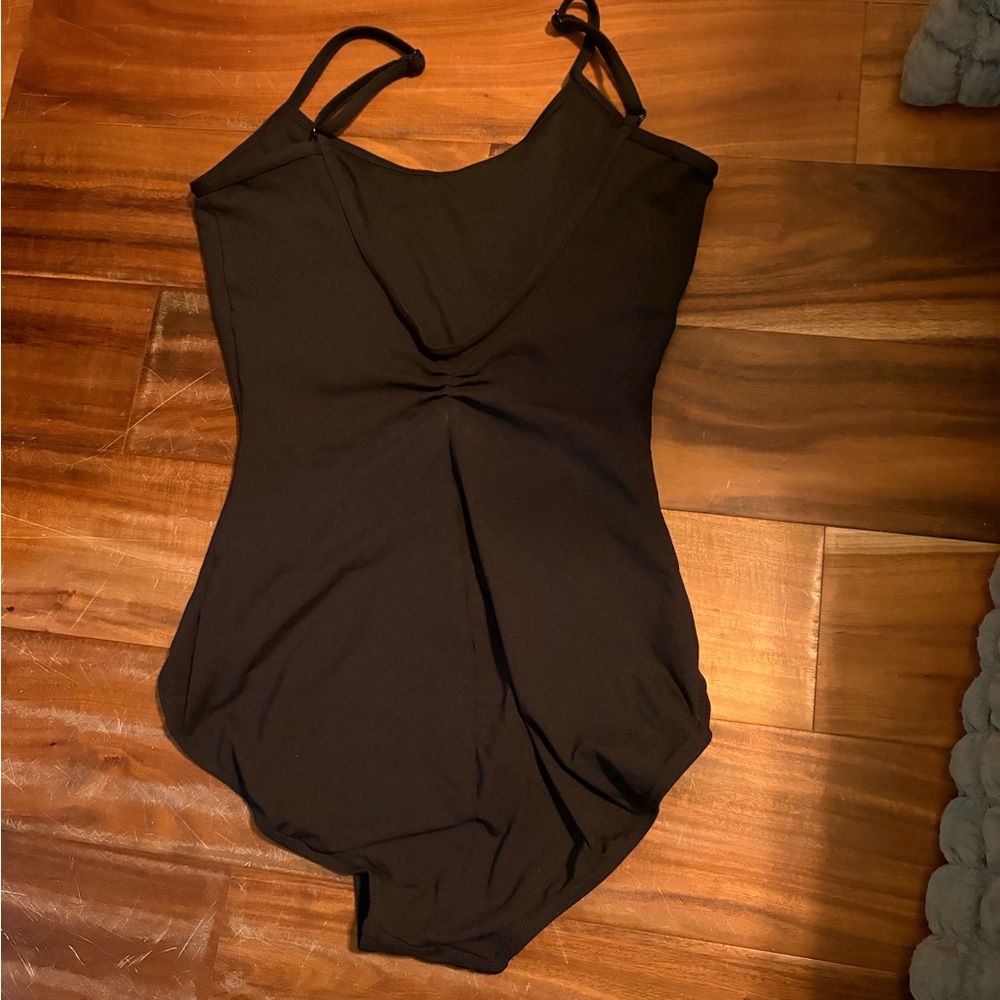 Capezio Black Leotard | Women’s Size L | Adjustable Straps | Dance Ballet (0693)